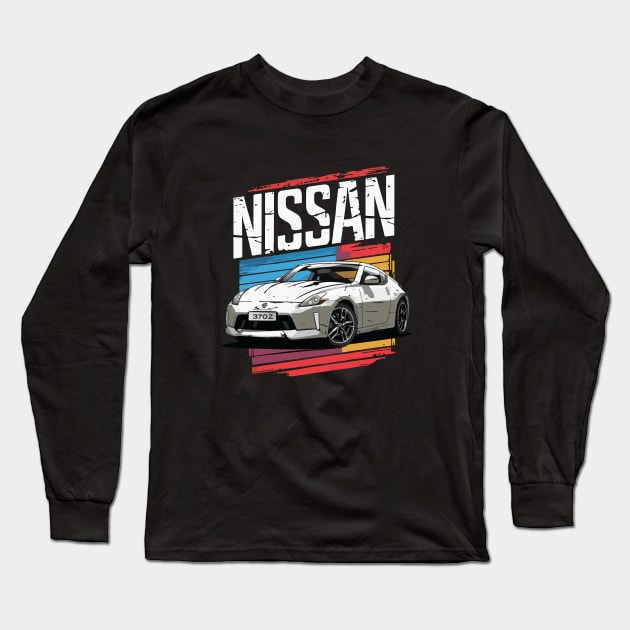 Nissan 370z JDM Drift Vintage Car Art Long Sleeve T-Shirt by Cruise Dresses